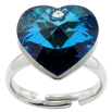 Каблучка Xuping колір Родій із кр-ми Swarovski "Кристальне серце Metallic Blue" фото №2 Каблучка Xuping колір Родій із кр-ми Swarovski "Кристальне серце Metallic Blue" фото №2