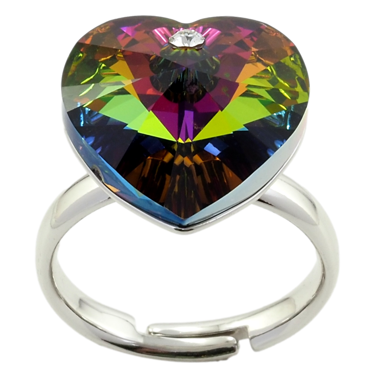 Каблучка Xuping колір Родій із кр-ми Swarovski Кристальне серце Vitrail Medium фото №13 Каблучка Xuping колір Родій із кр-ми Swarovski Кристальне серце Vitrail Medium фото №13