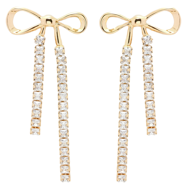 Серьги Xuping QQMM Позолота 18K пусеты Банты с дорожками циркония фото №9 Серьги Xuping QQMM Позолота 18K пусеты Банты с дорожками циркония фото №9