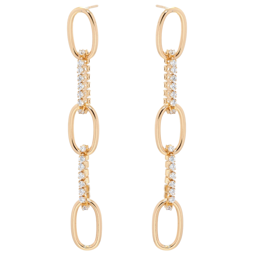 Серьги Xuping QQMM Позолота 18K пусеты Подвески цепочки с цирконием фото №1