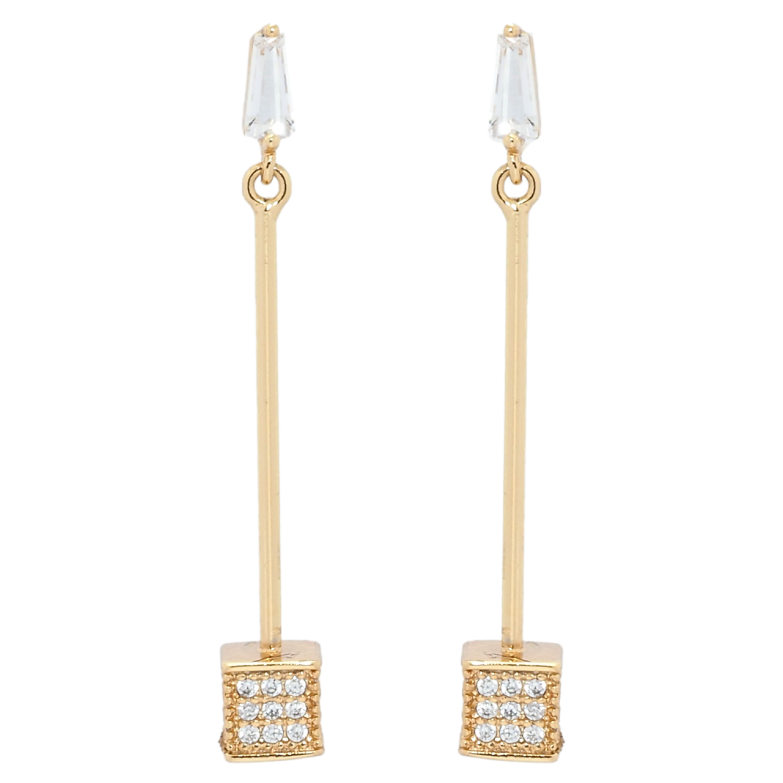 Серьги Xuping QQMM Позолота 18K пусеты Подвески кубики с цирконием фото №1 Серьги Xuping QQMM Позолота 18K пусеты Подвески кубики с цирконием фото №1