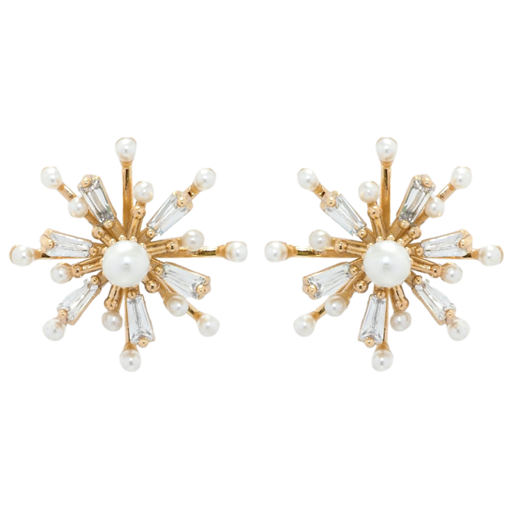 Серьги Xuping QQMM Позолота 18K пусеты Цветочки с цирконием и жемчужинами фото №24 Серьги Xuping QQMM Позолота 18K пусеты Цветочки с цирконием и жемчужинами фото №24