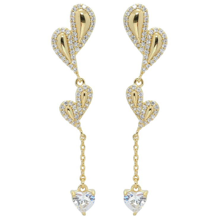 Сережки Xuping QQMM Позолота 14K пусети Декоративні підвіски з цирконієм фото №19