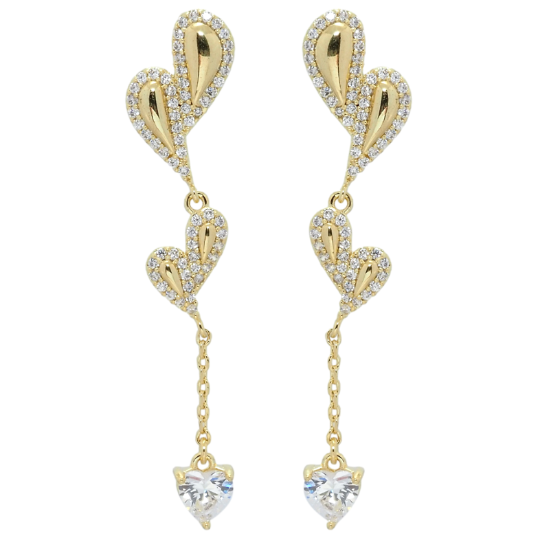 Сережки Xuping QQMM Позолота 14K пусети Декоративні підвіски з цирконієм фото №1 Сережки Xuping QQMM Позолота 14K пусети Декоративні підвіски з цирконієм фото №1