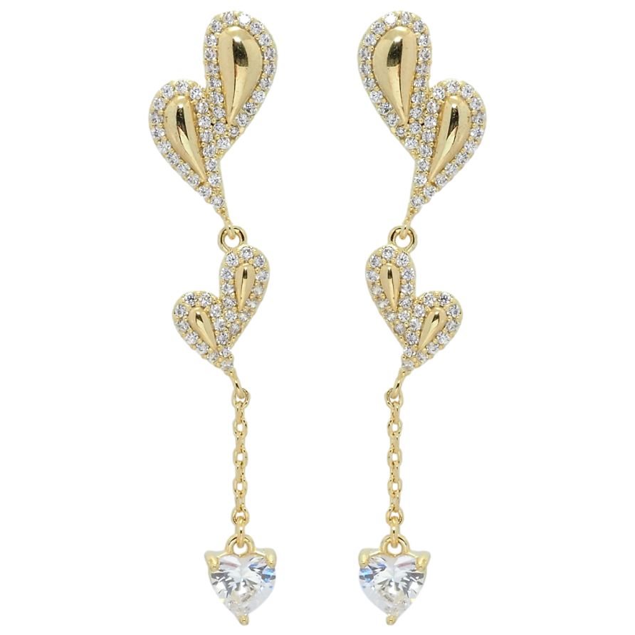 Серьги Xuping QQMM Позолота 14K пусеты Декоративные подвески с цирконием фото №1