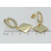 Сережки Xuping QQMM Позолота 14K пусети Ромбові підвіски фото №2 Сережки Xuping QQMM Позолота 14K пусети Ромбові підвіски фото №2