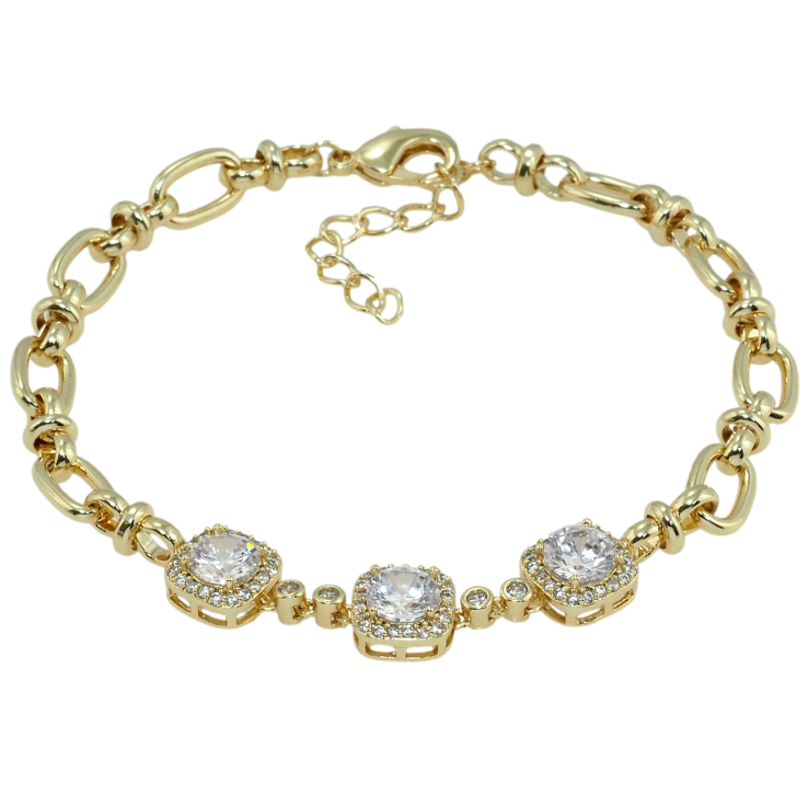 Браслет Xuping QQMM Позолота 14K Ланцюжок зі вставкою з фіанітів довжина з дод.ланцюжком 16-19см х 3-5мм фото №12