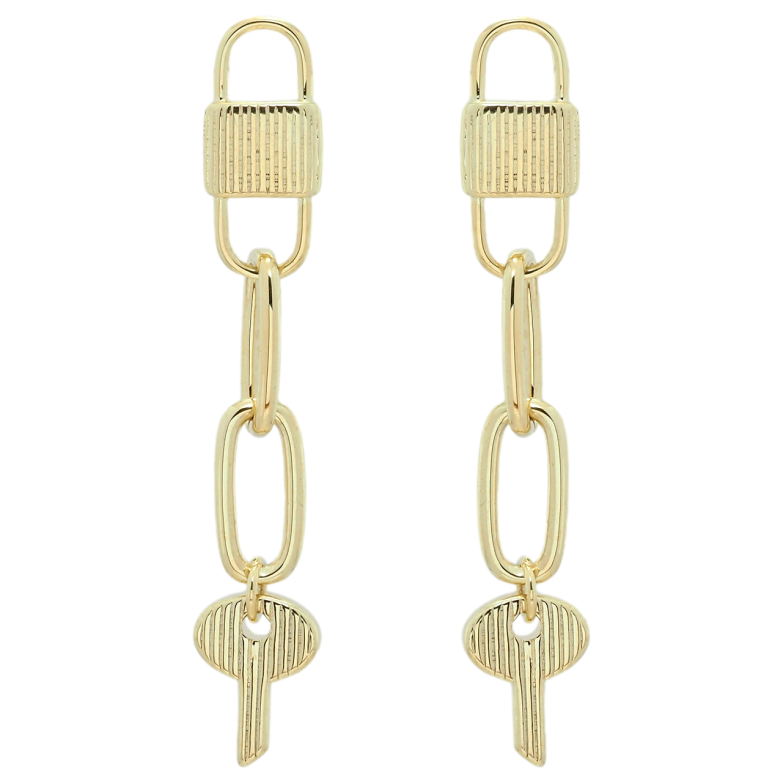 Серьги Xuping JEAN GOUJON Позолота 14K пусеты Подвески с ключиками фото №1