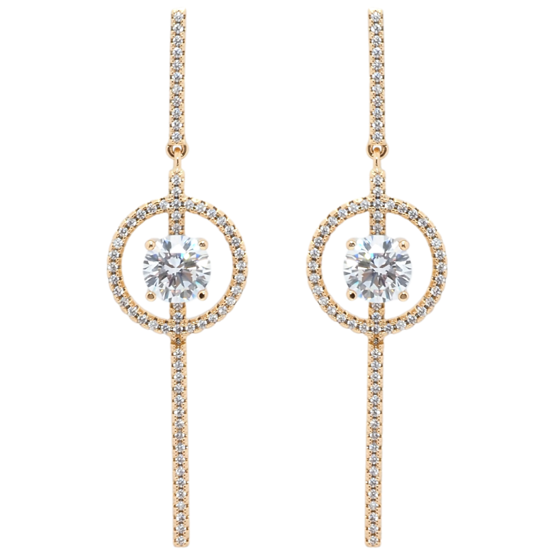 Серьги Xuping JEAN GOUJON Позолота 18K пусеты Подвески с цирконием фото №1