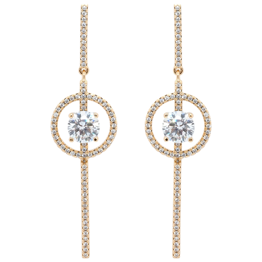 Серьги Xuping JEAN GOUJON Позолота 18K пусеты Подвески с цирконием фото №1