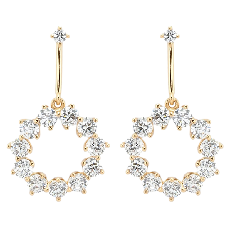 Сережки Xuping JEAN GOUJON Позолота 18K пусети Кільця з фіанітами фото №1