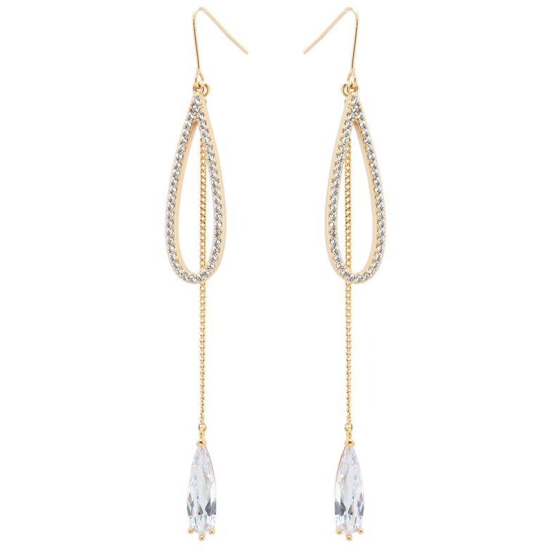 Сережки Xuping JEAN GOUJON Позолота 18K французький замок Підвіски фіаніти на ланцюжку фото №1 Сережки Xuping JEAN GOUJON Позолота 18K французький замок Підвіски фіаніти на ланцюжку фото №1