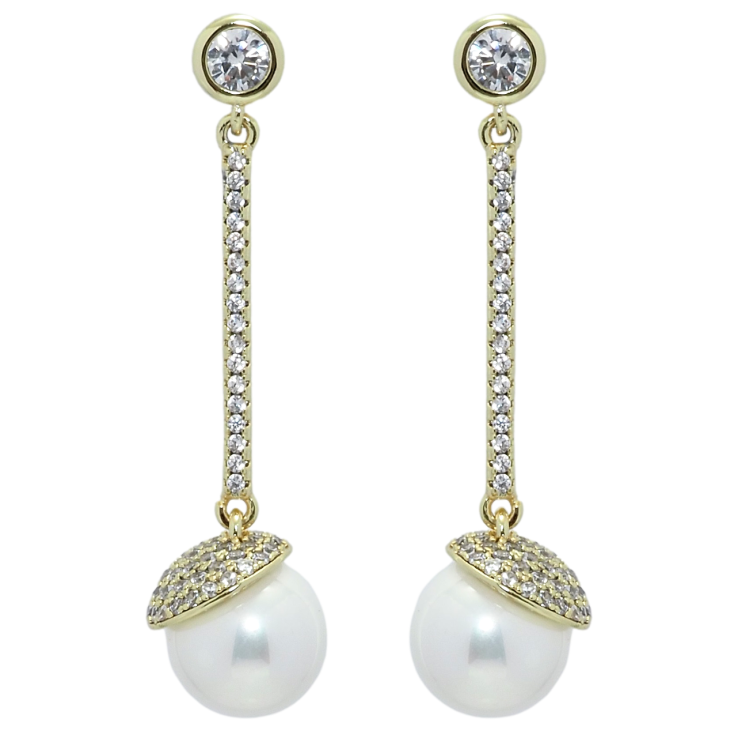 Серьги Xuping Позолота 14K гвоздики (пусеты) Жемчужные подвески фото №12 Серьги Xuping Позолота 14K гвоздики (пусеты) Жемчужные подвески фото №12