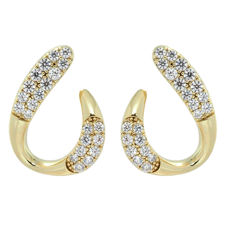 Сережки Xuping QQMM Позолота 14K пусети Петельки з інкрустацією цирконієм фото №5