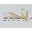 Серьги Xuping QQMM Позолота 14K пусеты Уголки с дорожками фианитов фото №2 Серьги Xuping QQMM Позолота 14K пусеты Уголки с дорожками фианитов фото №2