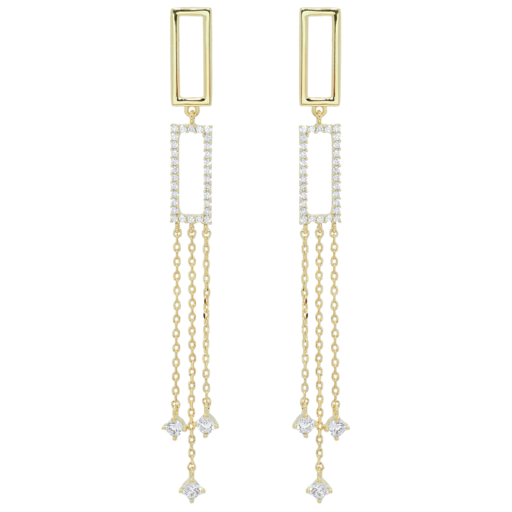 Сережки Xuping QQMM Позолота 14K пусети Декоративні підвіски з цирконієм фото №18