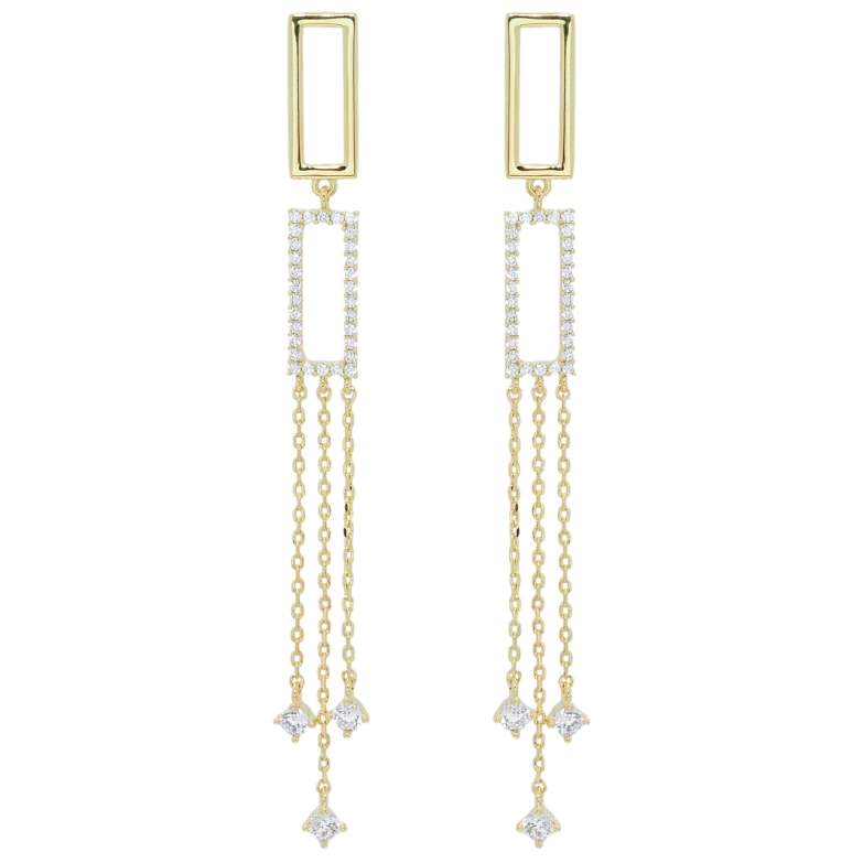 Сережки Xuping QQMM Позолота 14K пусети Декоративні підвіски з цирконієм фото №1