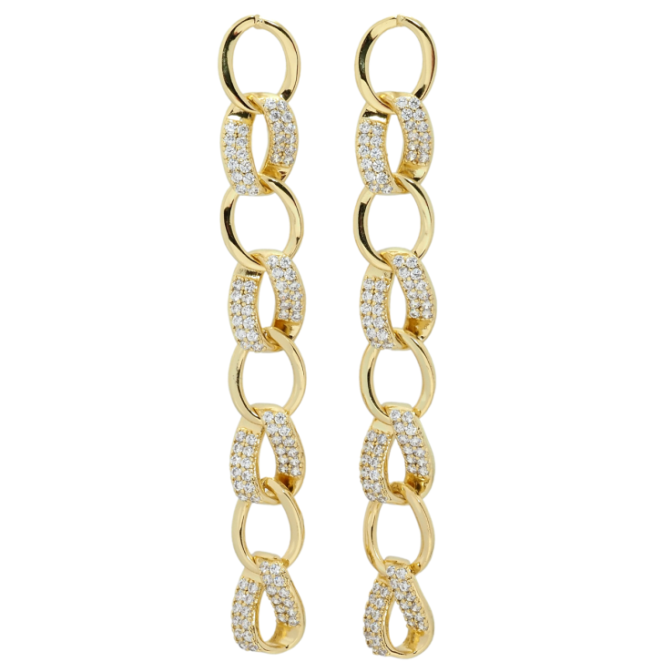 Серьги Xuping QQMM Позолота 14K пусеты Подвески цепочки с цирконием фото №18