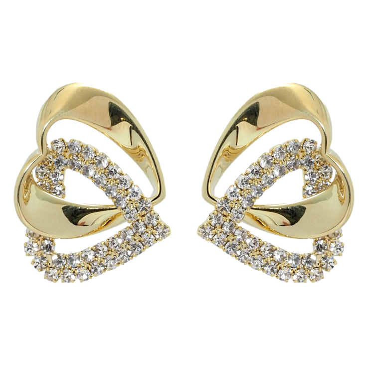 Сережки Xuping QQMM Позолота 14K пусети Сердечки з цирконієм фото №9