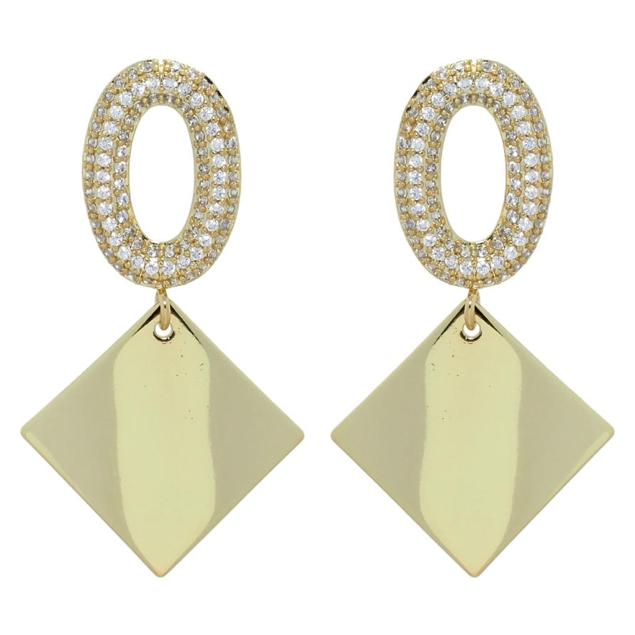 Серьги Xuping QQMM Позолота 14K пусеты Ромбовые подвески фото №1 Серьги Xuping QQMM Позолота 14K пусеты Ромбовые подвески фото №1