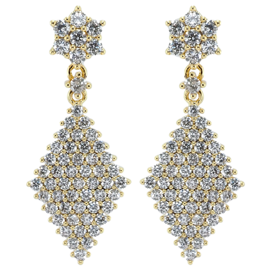 Серьги Xuping QQMM Позолота 14K пусеты Ромбовые подвески с инкрустацией цирконием фото №1 Серьги Xuping QQMM Позолота 14K пусеты Ромбовые подвески с инкрустацией цирконием фото №1