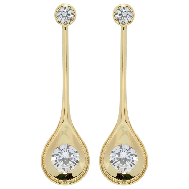 Серьги Xuping QQMM Позолота 14K пусеты Подвески с фианитами фото №24