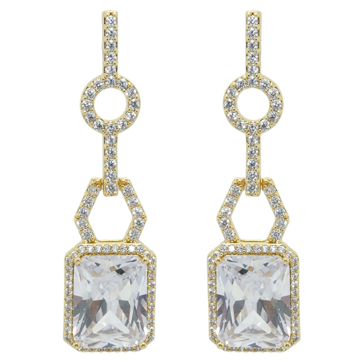 Сережки Xuping QQMM Позолота 14K пусети Витончені підвіски з цирконієм фото №6 Сережки Xuping QQMM Позолота 14K пусети Витончені підвіски з цирконієм фото №6