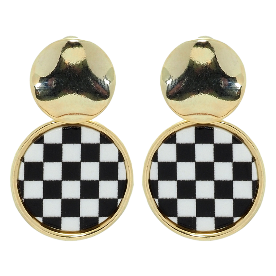 Серьги Xuping QQMM Позолота 14K пусеты Шахматный орнамент фото №1 Серьги Xuping QQMM Позолота 14K пусеты Шахматный орнамент фото №1