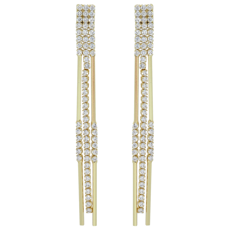 Сережки Xuping QQMM Позолота 14K пусети Підвіски з ланцюжків з цирконієм фото №7