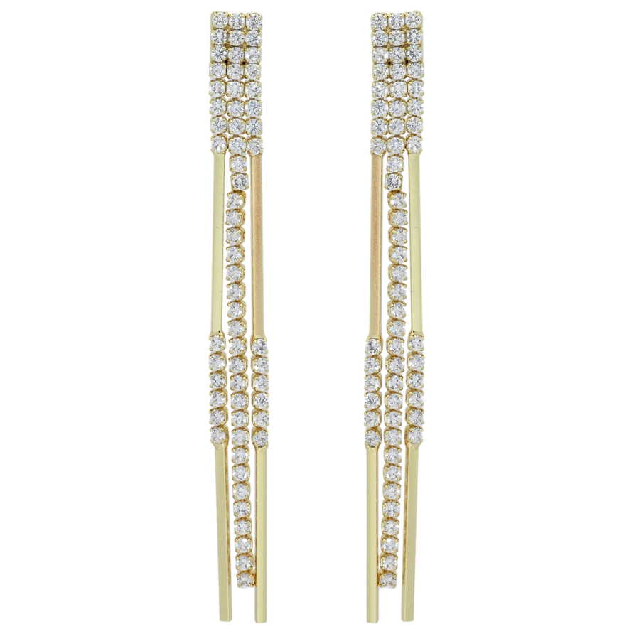 Сережки Xuping QQMM Позолота 14K пусети Підвіски з ланцюжків з цирконієм фото №1