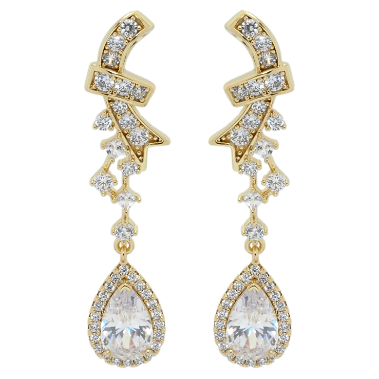 Серьги Xuping QQMM Позолота 14K пусеты Элегантные подвески с фианитами и цирконием фото №18 Серьги Xuping QQMM Позолота 14K пусеты Элегантные подвески с фианитами и цирконием фото №18