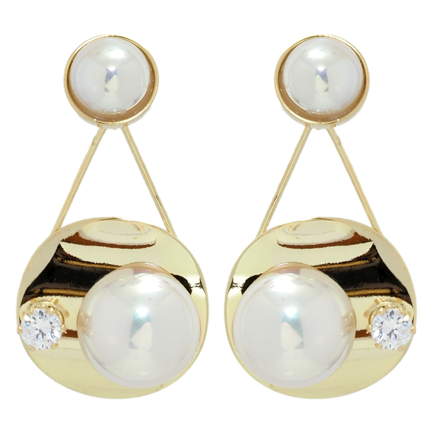 Сережки Xuping QQMM Позолота 14K пусети Підвіски з перлинами фото №1