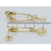 Серьги Xuping QQMM Позолота 14K пусеты Булавки с подвесками пуговка и ножницы фото №2