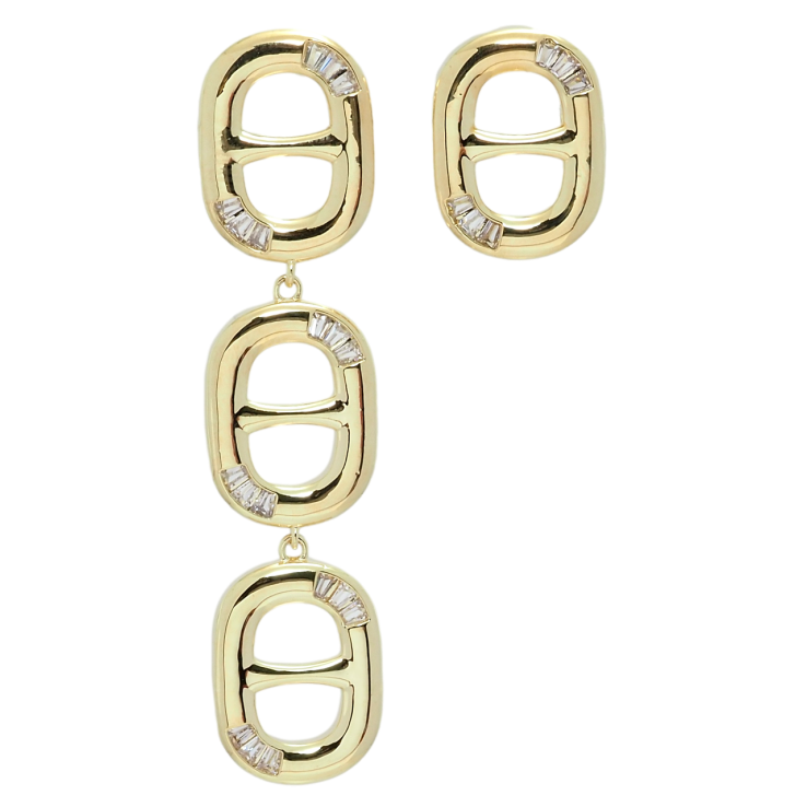 Сережки Xuping QQMM Позолота 14K пусети Ассиметричні підвіски фото №15 Сережки Xuping QQMM Позолота 14K пусети Ассиметричні підвіски фото №15