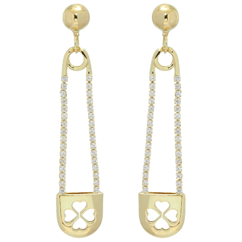 Сережки Xuping QQMM Позолота 14K пусети Підвіски шпильки з цирконієм фото №1 Сережки Xuping QQMM Позолота 14K пусети Підвіски шпильки з цирконієм фото №1