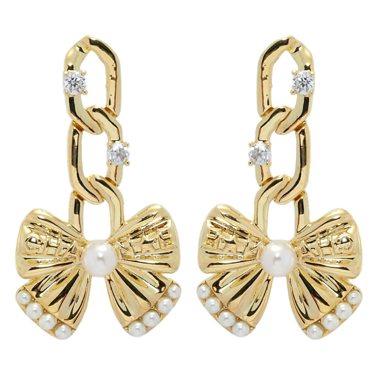 Сережки Xuping QQMM Позолота 14K пусети Підвіски банти фото №11