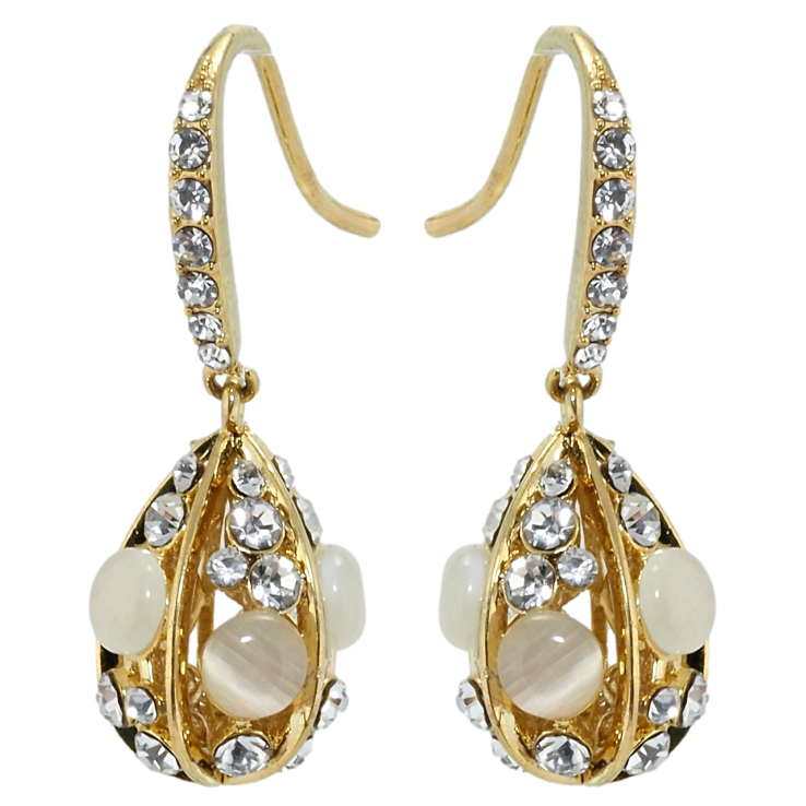 Серьги Xuping QQMM Позолота 14K французский замок Капельки с инкрустацией цирконием и кошачьим глазом фото №15 Серьги Xuping QQMM Позолота 14K французский замок Капельки с инкрустацией цирконием и кошачьим глазом фото №15