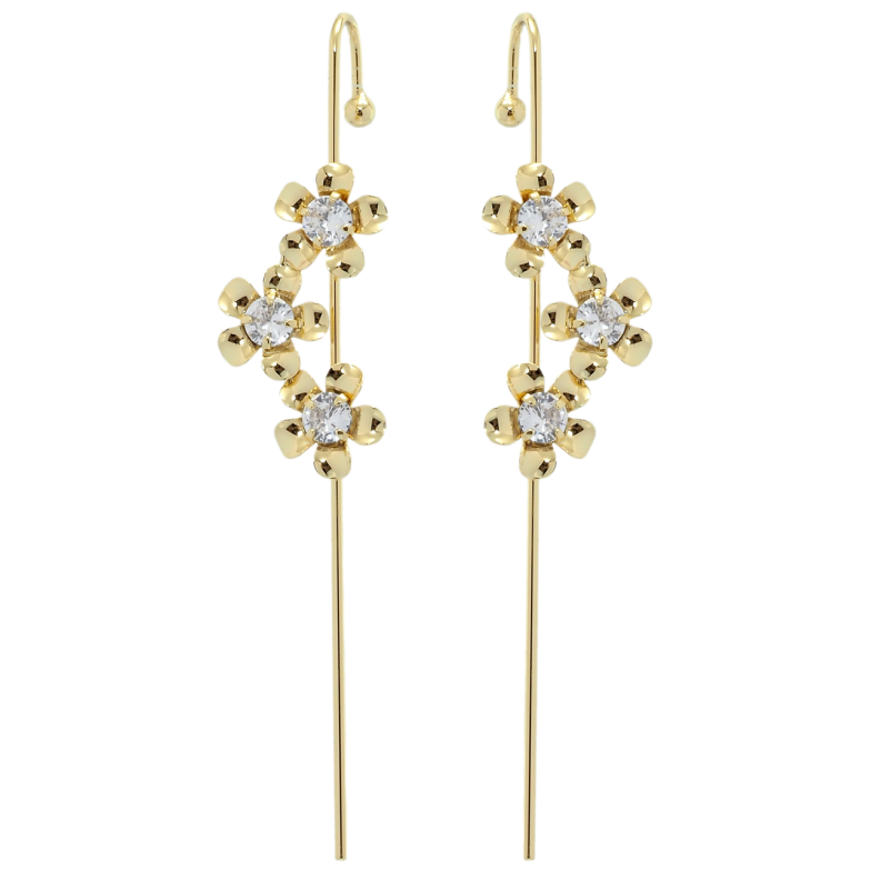 Сережки Xuping QQMM Позолота 14K кафи-голка Квіточки фото №1