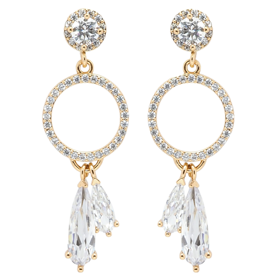 Серьги Xuping QQMM Позолота 18K пусеты Кристальные подвески фото №1 Серьги Xuping QQMM Позолота 18K пусеты Кристальные подвески фото №1