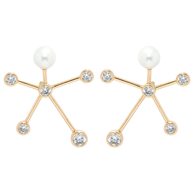 Серьги Xuping QQMM Позолота 18K пусеты Декоративные с цирконием и жемчугом фото №2 Серьги Xuping QQMM Позолота 18K пусеты Декоративные с цирконием и жемчугом фото №2