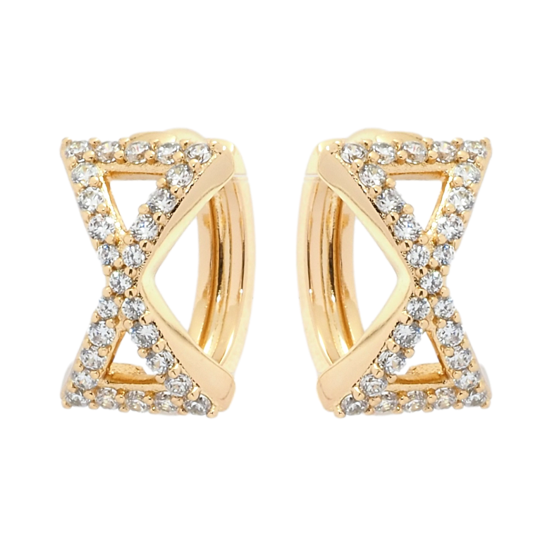 Сережки Xuping QQMM Позолота 18K англійський замок Бантики з цирконієм фото №2 Сережки Xuping QQMM Позолота 18K англійський замок Бантики з цирконієм фото №2