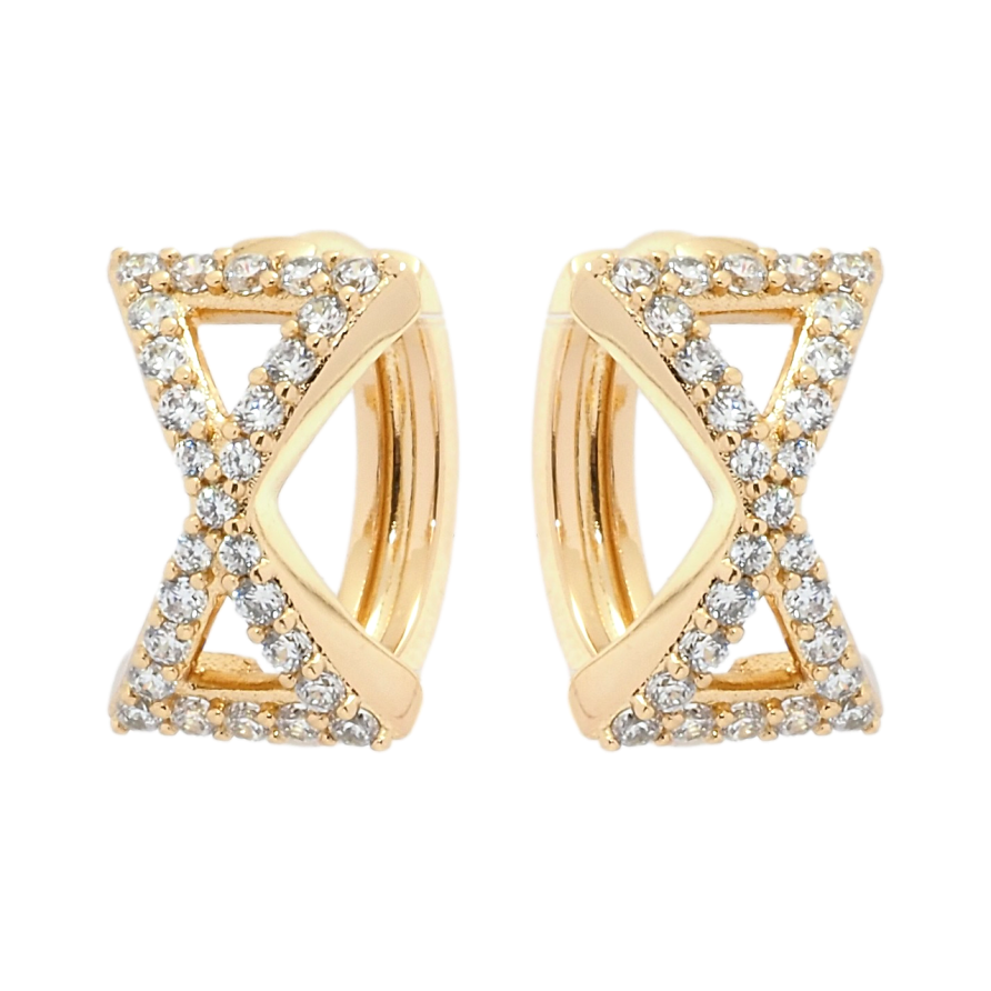 Сережки Xuping QQMM Позолота 18K англійський замок Бантики з цирконієм фото №1 Сережки Xuping QQMM Позолота 18K англійський замок Бантики з цирконієм фото №1