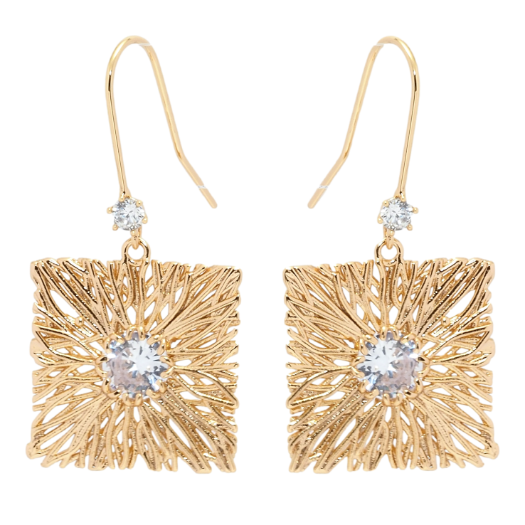 Сережки Xuping QQMM Позолота 18K французький замок Декоративні підвіски з цирконієм фото №19 Сережки Xuping QQMM Позолота 18K французький замок Декоративні підвіски з цирконієм фото №19