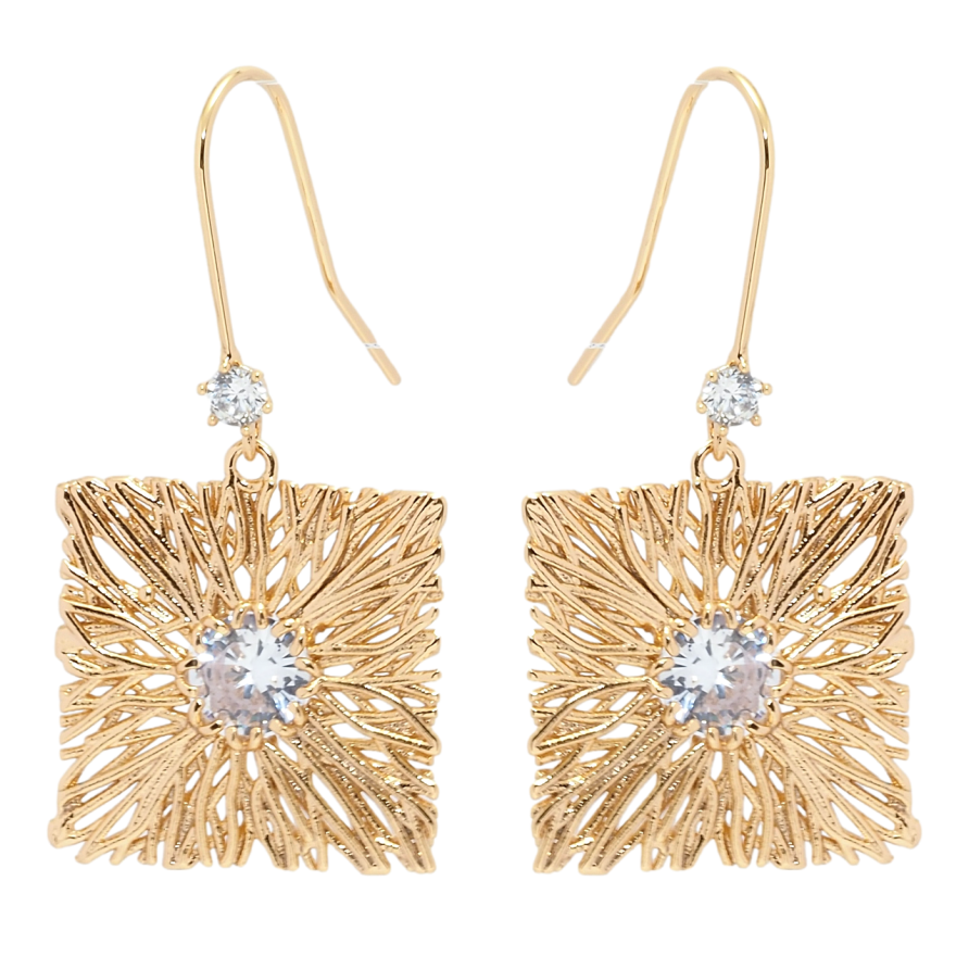 Сережки Xuping QQMM Позолота 18K французький замок Декоративні підвіски з цирконієм фото №1 Сережки Xuping QQMM Позолота 18K французький замок Декоративні підвіски з цирконієм фото №1