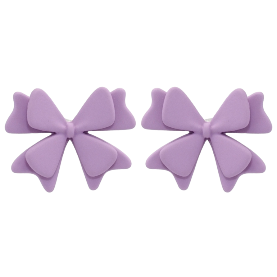 Серьги Xuping QQMM Родий пусеты Сиреневые банты с покрытием Soft-touch фото №1 Серьги Xuping QQMM Родий пусеты Сиреневые банты с покрытием Soft-touch фото №1