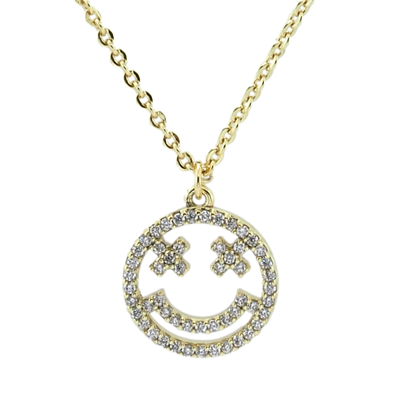 Підвіска на ланцюжку Xuping QQMM Позолота 14K Смайл довжина 42-47см х 1мм, ø 12мм фото №1 Підвіска на ланцюжку Xuping QQMM Позолота 14K Смайл довжина 42-47см х 1мм, ø 12мм фото №1