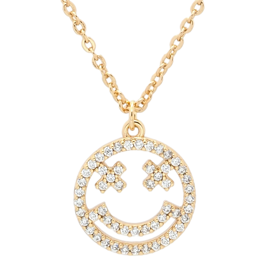 Підвіска на ланцюжку Xuping QQMM Позолота 18K Смайл довжина 42-47.5см х 1мм; ø 12мм фото №1