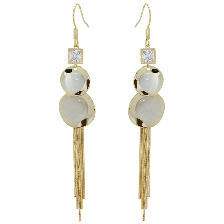 Серьги Xuping JEAN GOUJON Позолота 14K французский замок Подвески с Кошачьим глазом фото №3 Серьги Xuping JEAN GOUJON Позолота 14K французский замок Подвески с Кошачьим глазом фото №3