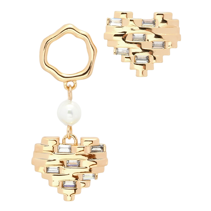 Серьги Xuping QQMM Позолота 18K пусеты Ассиметричные сердечки с цирконием фото №11 Серьги Xuping QQMM Позолота 18K пусеты Ассиметричные сердечки с цирконием фото №11