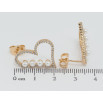Серьги Xuping Позолота 18K пусеты Сердечки с цирконием и жемчужинками фото №2 Серьги Xuping Позолота 18K пусеты Сердечки с цирконием и жемчужинками фото №2